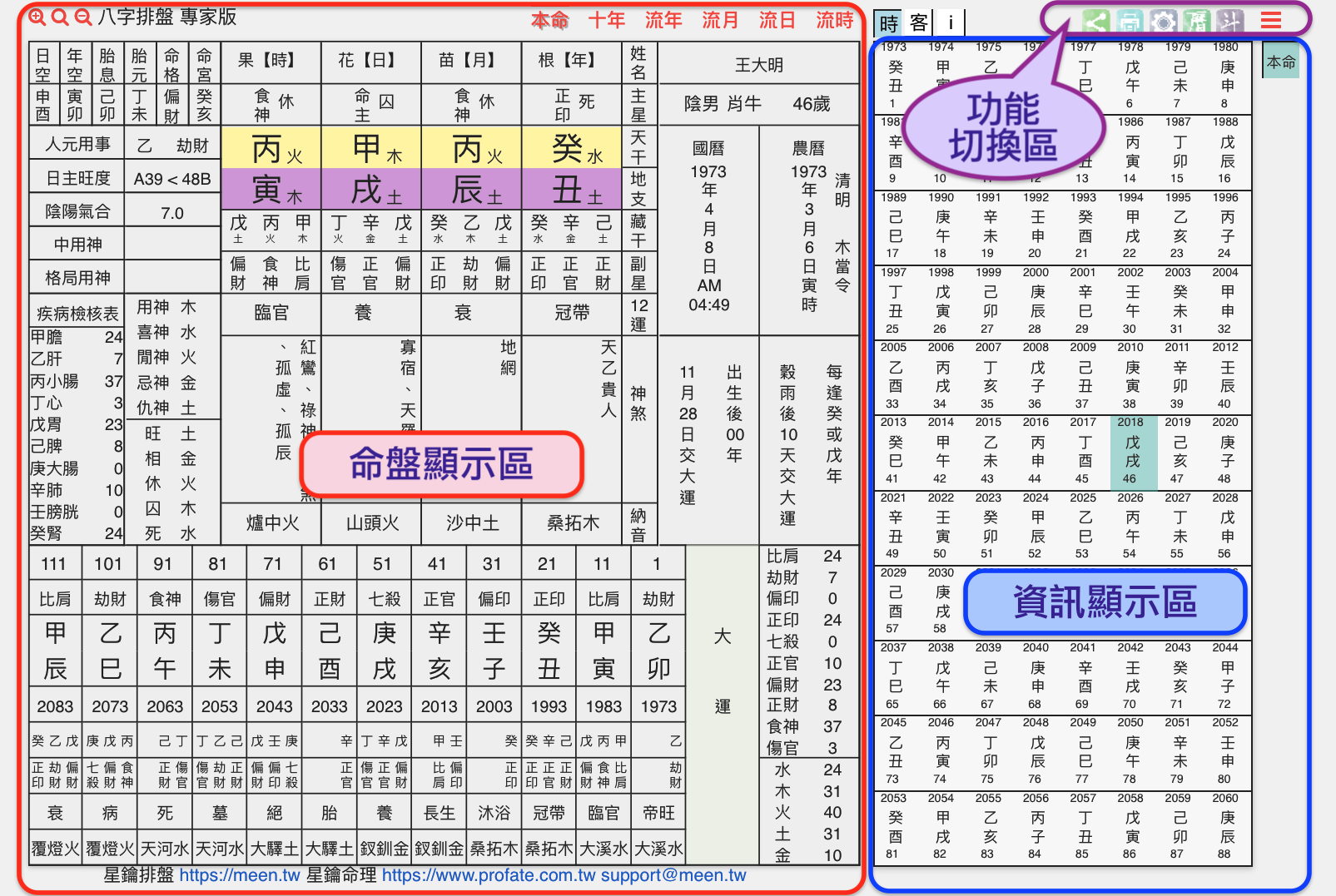 命盘显示